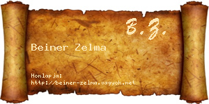Beiner Zelma névjegykártya
